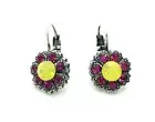Mariana Earrings Yellow & Fuchsia Austrian Crystals Massai Africa Coll.