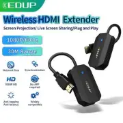 1080P Wireless HDMI Extender, Network-free, 30M Range Live Stream Screen Sharing