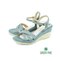 在飛比找momo購物網優惠-【GREEN PINE】夏日編織楔形涼鞋藍色(0014152