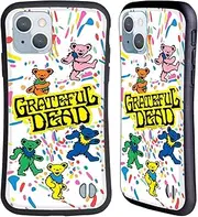Head Case Designs Officially Licensed Grateful Dead Bear Color Splatter Trends Hybrid Case Compatible with Apple iPhone 14