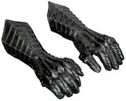OWKEES Black Antique Nazgul Gauntlets Steel Medieval armor Gloves ~Crusader Larp Guntle, Black
