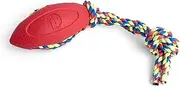 Petface Rugby Tugger Dog Toy with Rubber and Rope, Red