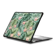 MacBook Air 13-inch (M1 / Intel) Impact Case tropical leaves / botanical monstera and bird of paradise flower illustration