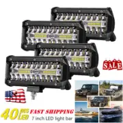 1-10PCS 7inch LED Work Light Bar Flood Spot Combo Fog Lamp Offroad Driving Truck