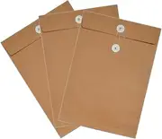 AIMALL 100pcs Kraft Paper File Bags, 9.4 x 1 x 13.4 Inches Thickened Document Storage Envelopes with Secure String-Tie Closure for Office and School