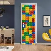 Creative Eco-Friendly 3D Modular Door Sticker Refurbished Self-Adhesive Bedroom Wall Sticker Self-Adhesive Vinyl Removable Art Door Sticker Home Decor