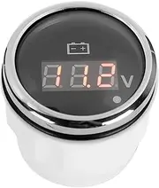 52mm Marine Voltage Gauge, LED Digital Display Marine Battery Voltage Meter with Alarm, Waterproof 8V‑32V Volt Meter Gauges Boat Car Voltmeter Gauge for Motorcycle Boat Car