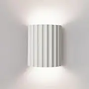 TONFON Simplicity Bedside Wall Lamp Modern Resin Wall Light Creative Corrugated Design Wall Sconce for Bedroom Living Room Study Room Dining Room Hallway Stairs Hall Restaurant Wall Mounted Lamp(Blanc