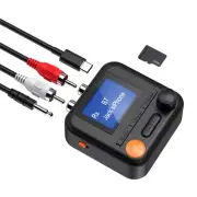 Bluetooth Transmitter Receiver, Bluetooth 5.2 Audio Adapter with Blue Display...