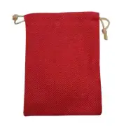 12 Pieces Red Burlap Drawstring Gift Pouches Small Gift Bags 4" x 5-1/2"