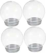 4PCS Clear Plastic Xmas Snow Globe Craft Kits Empty Water Globes for Creative Christmas Decorations Fun Hands Projects Easy to Use Clean Lightweight Convenient