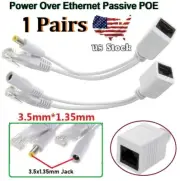 Power over Ethernet Passive PoE Adapter Injector + Splitter Kit 5-48V 3.5x1.35mm