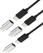 Adapter Lightning Female to Type C Male (3 Pack) USB C Male to Lighting Female for iPhone 16 15 Pro Max for Apple Charging Cable for iPad Air Plug Compatible with Samsung Converter