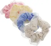 WRITWAA 4pcs LED Glow Hair Scrunchies Neon Elastic Hair Ties for Halloween Rave Birthday Parties Glow Dark Accessories for Style Festive Celebrations