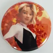 Spider-Gwen Into The Spiderverse Gwen 1.5 inch pin Back Badge. *