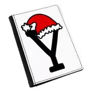 Letter Y Christmas Hat Passport Holder Cover Case Red Santa Father Kids Alphabet
