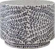48cm Handmade Mother of Pearl Inlay Coffee Accent Table Sofa or Bedside Table