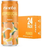 Nexba Kombucha – Mango – All Natural Sugar Free – 24 X 330Ml Cans