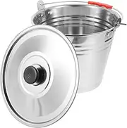 BESPORTBLE 1Pc Durable Stainless Steel Multi Purpose Bucket Practical Ranch Milking Container with Lid Corrosion Resistant and Easy to Clean for Household and Pasture Use