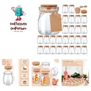 50 Pack Glass Favor Jars with Cork Lid 3.4 oz Small Glass Bottles Jars with 1...