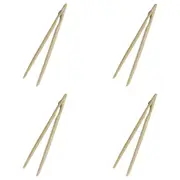 4x Avanti Bamboo Toast Tongs w/ Magnet Utensil for Bread/Crumpet Kitchen Toaster