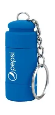 New Pepsi Mini Twist Action Light Keyring - Blue - 2 1/8" x 3/4" - NWT