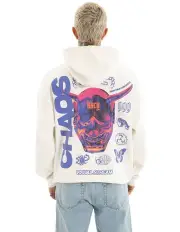 [KSCY] Mask Oversized Hoodie in Beige