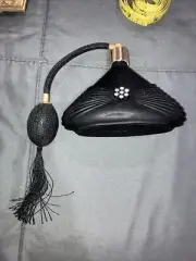 Vintage Perfume Atomizer Bottle w/Rhinestones Black Empty refillable Tassel Pump