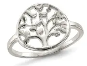 Sterling Silver Polished Tree of Life Ring