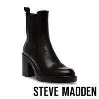 在飛比找momo購物網優惠-【STEVE MADDEN】KAYDEN 側拼接粗跟短靴(黑