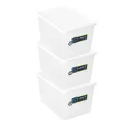 3x Lemon & Lime Keep Fresh 9L/30.5cm Food Rectangle Container