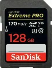 SanDisk Extreme Pro 128GB 170MB/s SDXC V30 U3 C10 UHS-I SD Memory Card