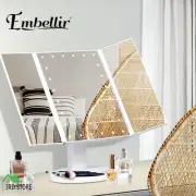Embellir Makeup Mirror With LED Light Standing Mirror Magnifying Tri-Fold Touch