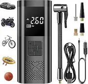 Tyre Inflator Portable Air Compressor, 150PSI Cordless Air Pump for Car, 7500mAh Digital Tire Inflator with Pressure Gauge and Led Light for Cars Bikes Motorcycles Balls, Power Bank w/LED Light