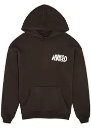 Annie Hood Jumble Logo-print Hooded Cotton Sweatshirt - Brown - L L