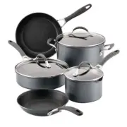 Circulon Pot + Pan Set 8-Pcs Aluminum Nonstick Dishwasher Safe Cookware Graphite