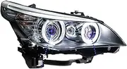 Head Lamp Compatible For BMW E60 Headlight 2003-2010 Headlights 520i 523i 530 Turn Signal Angel Eye Projector Lens(Xenon)