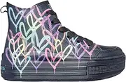 [Skechers] Girls Hyperlift Ankle Boot, Black Multi, 12 UK Child, Black Multi, 12 UK Child