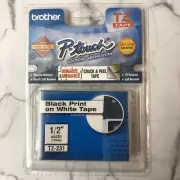 Genuine Brother P-Touch TZ-231 Black Print White Tape 1/2 Inch Sealed New