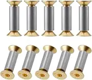 10 Packs Knife Handle Screws Rivets Bolts Fasteners, Gold Hex Flat Screws, Knives Maker Screws