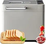 Electric Bread Machine, Small Bread Maker with 15H Timer and 1H Keep Warm, 3 Crust Colors Optional, Stainless Steel Breadmaker