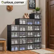 20/24Pcs Shoe Storage Box Stackable Clear Case Anti-Dust Sneakers Rack Organizer