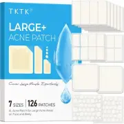 TKTK Large Pimple Patches for Face, 7 Sizes XL Acne Patches, Big Hydrocolloid...