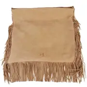 Baldinini Trend Chic Beige Suede Fringe Shoulder Bag - RRP 432 USD
