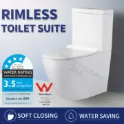 Ceramic Toilet Suite Rimless Soft Close Seat Back To Wall S/P Trap 690x370x830mm