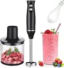 Immersion Hand Blender, 500W 4-in-1 Multi-Function 12 Speed 304 Stainless Steel