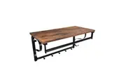 VASAGLE Wall Mounted Coat Rack With Shelf 5 Metal Hooks and Upper Shelf