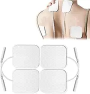 HSYTEK TENS Electrode Pads, 5 x 5 cm Self-Adhesive TENS Electrodes Tens Device Pads Reusable Self-Adhesive Electrodes Tens Pads for TENS Devices and EMS Trainer 2 mm Plug Connection