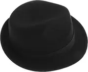 [DEARMAMY] Jazz Hat Hats for Men Boys Hats Mens Fedora Hats Wide Brim Hats for Fashionable Top Hat Dress Tops Hat Party Accessory Fedoras for Men Mens Hats Fedora Hats Black Wool