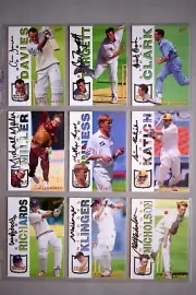 1998-99 SELECT TRADITION CRICKET *SHIELD STANDOUT SIGNATURE* 9 CARD CHASE SET NM